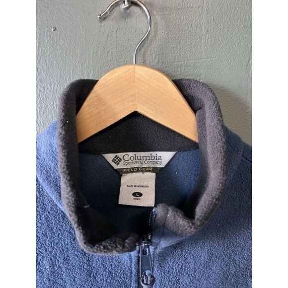 Columbia Mens Blue Fleece Full Zip Sleeveless Vest Size Large Field Gear - Picture 3 of 3